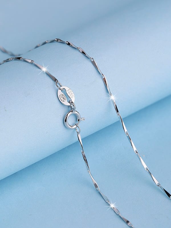 Wholesale 3Pcs 3 Style Rhodium Plated 925 Sterling Silver Chain
