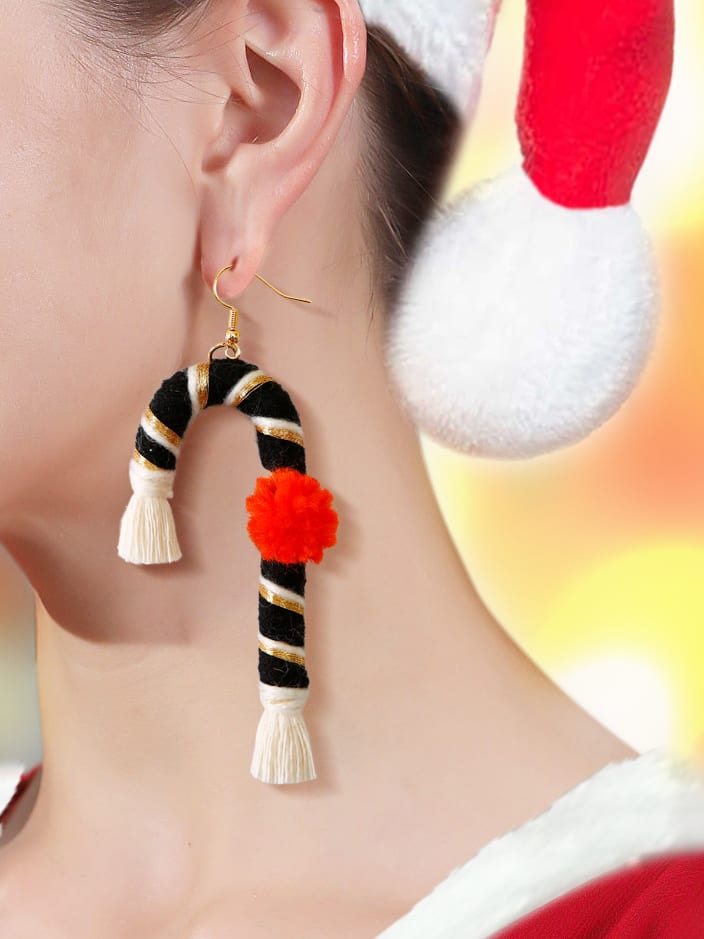 multi color cotton thread crutch ethnic pure handmade weave earring