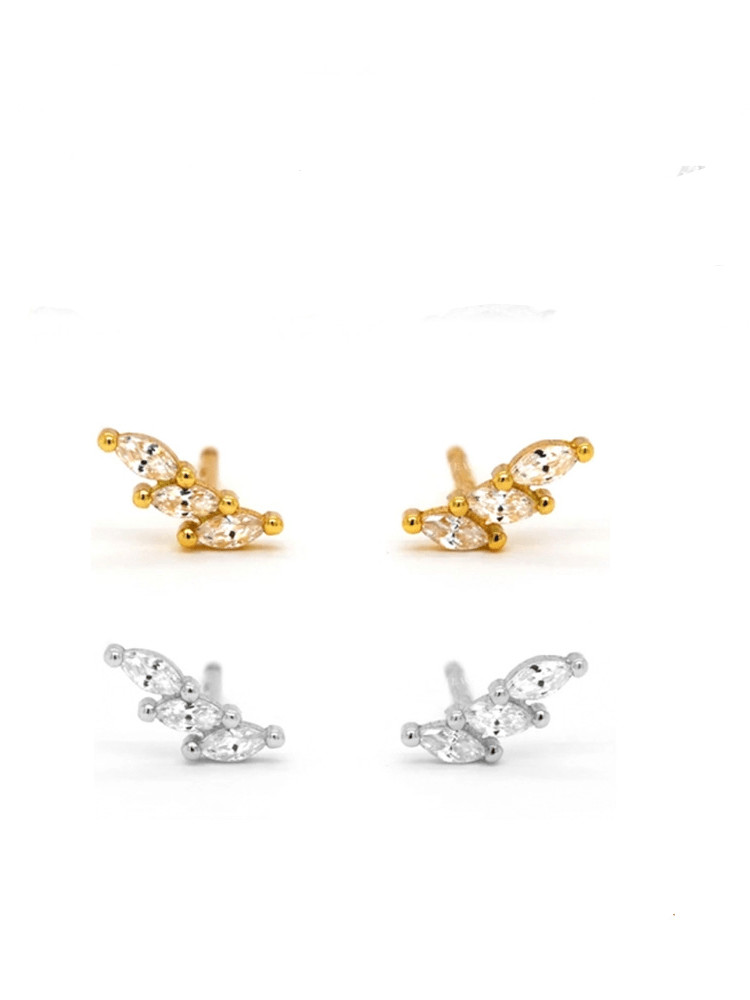 925 Sterling Silver Geometric Stud Earring - 1001651801
