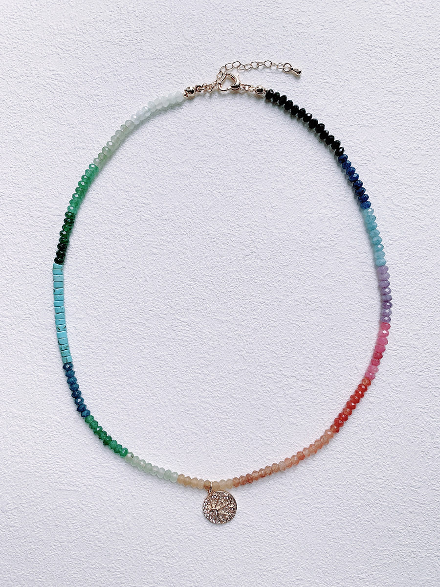 Natural Gemstone & Seed Bead Choker Necklaces